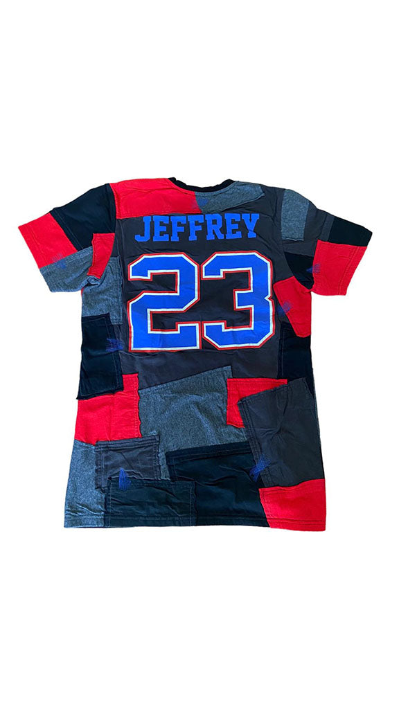 Massimo Sabbadin t shirt patchwork pezzo unico patchwork di t shirt vintage di di inspirazione NBA vestibilità regular fatta a mano in italia