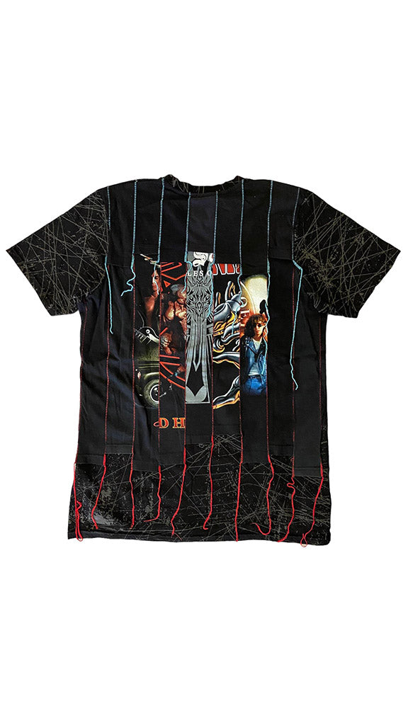 Massimo Sabbadin t shirt patchwork rock patchwork realizzato con 6 t shirt vintage rock vestibilità regular