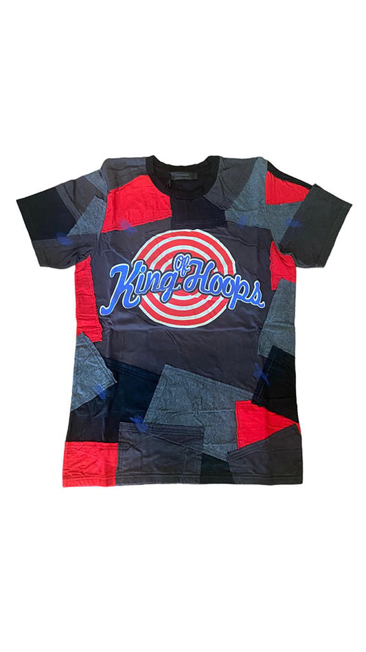 Massimo Sabbadin t shirt patchwork pezzo unico  patchwork di t shirt vintage di di inspirazione NBA vestibilità regular   fatta a mano in italia